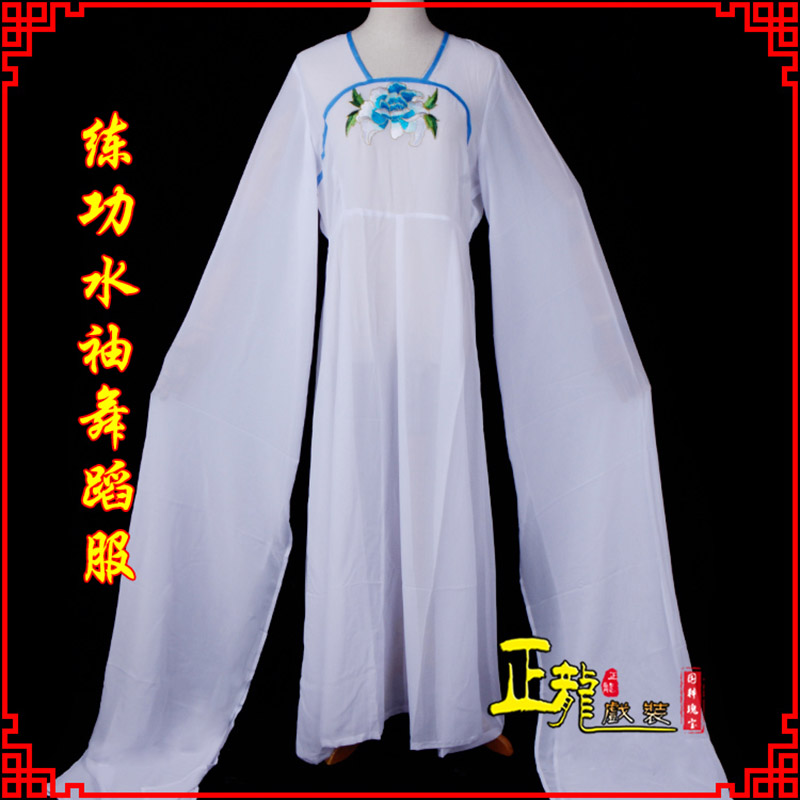 天山花旦影楼古装水袖舞蹈服 胸花连衣裙